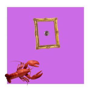 fialové dveře s rámečkem ze seriálu Přátelé